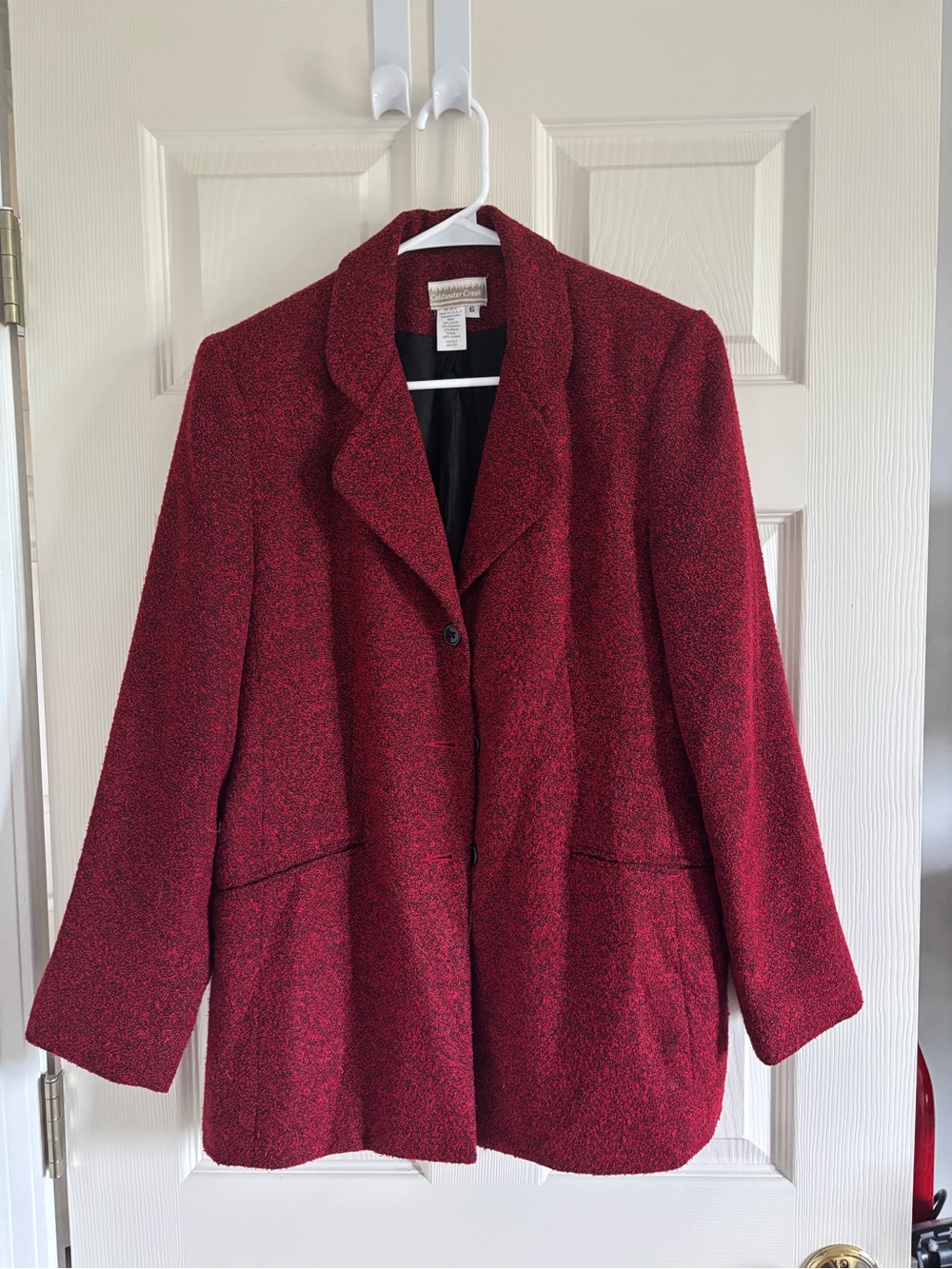 Coldwater Creek Deep Red Textured Blazer
